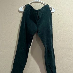 Dark green corduroy pants from Anthropologie.